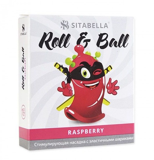Стимулирующий презерватив-насадка Roll   Ball Raspberry - Sitabella - купить с доставкой в Ростове-на-Дону