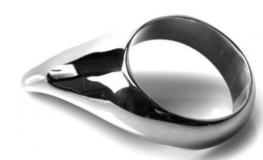 Серебристое металлическое эрекционное кольцо Teardrop Cockring - O-Products - в Ростове-на-Дону купить с доставкой