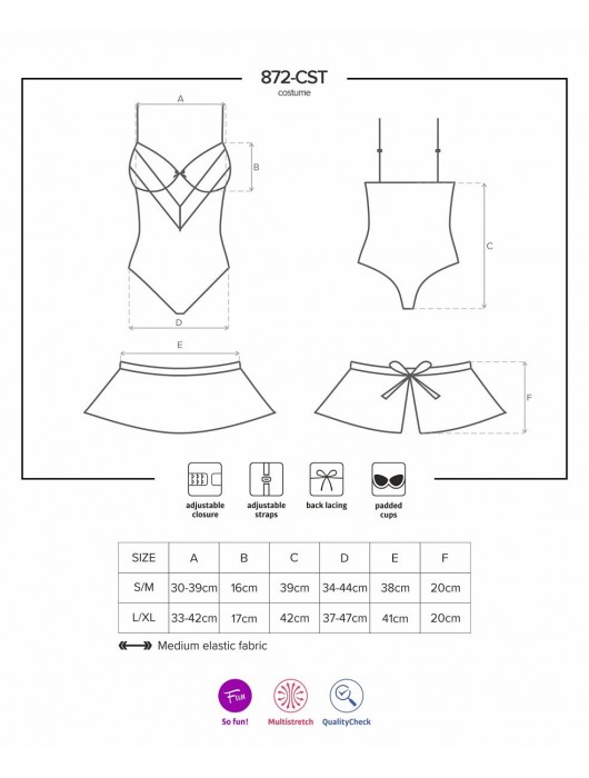 Игривый костюм горничной с кружевным фартуком - Obsessive купить с доставкой