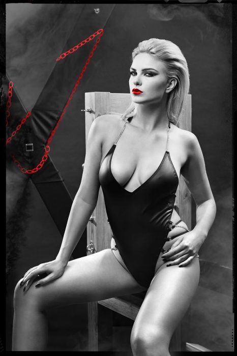 Эффектное боди Litai с украшением в виде цепочек - Demoniq купить с доставкой