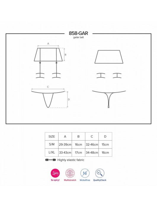 Чувственный пояс для чулок с гартерами - Obsessive купить с доставкой