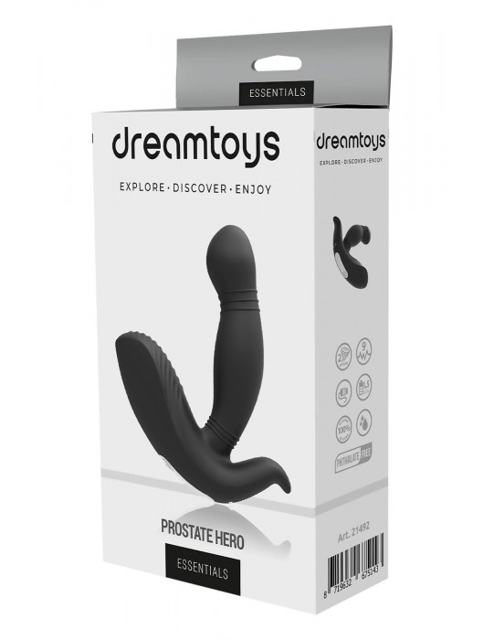 Черный вибромассажер простаты PROSTATE HERO - Dream Toys - в Ростове-на-Дону купить с доставкой
