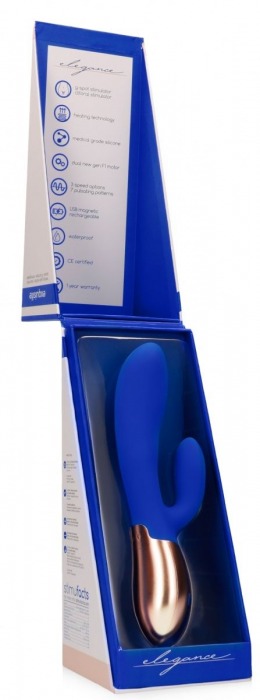 Синий вибратор Exquisite с подогревом - 20,5 см. - Shots Media BV