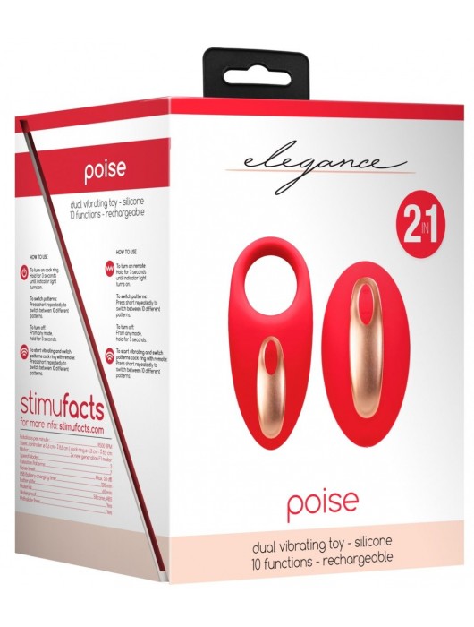 Красное эрекционное виброкольцо Poise с пультом - Shots Media BV - в Ростове-на-Дону купить с доставкой