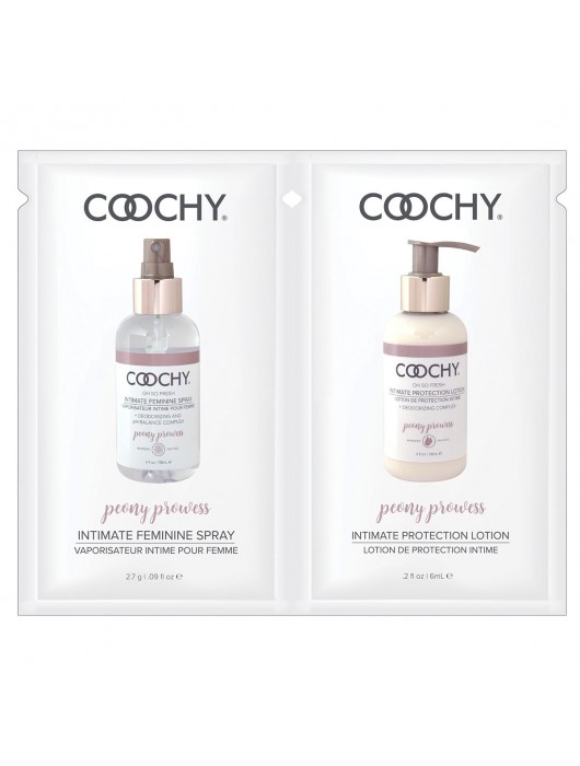 Набор - деликатный спрей и лосьон с эффектом пудры COOCHY PEONY PROWESS - 2,7 гр. и 6 мл. - Coochy - купить с доставкой в Ростове-на-Дону