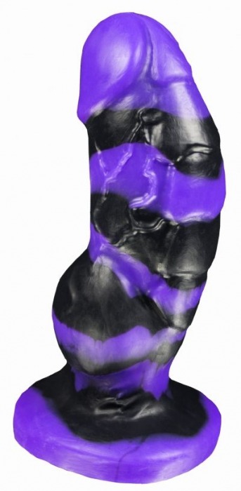 Черно-фиолетовый фаллоимитатор Мартин medium - 24,5 см. - Erasexa - купить с доставкой в Ростове-на-Дону
