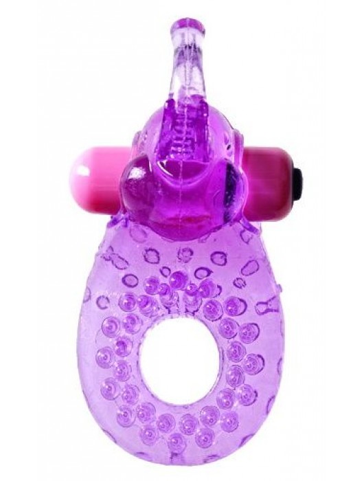 Фиолетовое эрекционное кольцо с вибрацией и коготком для стимуляции клитора - Sextoy 2011 - в Ростове-на-Дону купить с доставкой