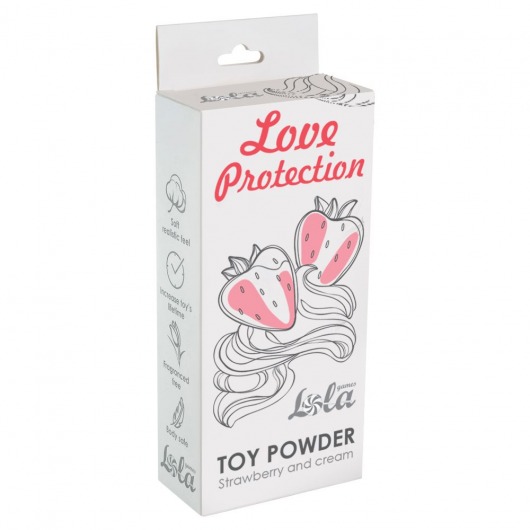 Пудра для игрушек Love Protection с ароматом клубники со сливками - 30 гр. - Lola Games - купить с доставкой в Ростове-на-Дону