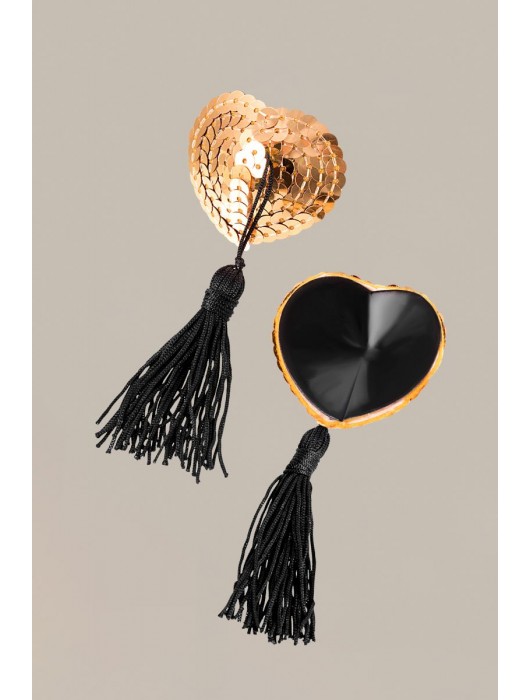 Золотистые пэстис Hearts With Tassels в форме сердец с кисточками - WANAME купить с доставкой