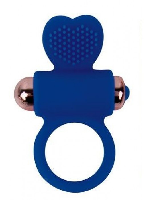 Синее эрекционное виброкольцо с сердечком - Bior toys - в Ростове-на-Дону купить с доставкой