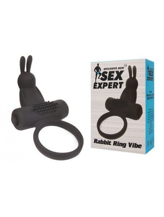 Черное эрекционное виброкольцо Sex Expert - Bior toys - в Ростове-на-Дону купить с доставкой