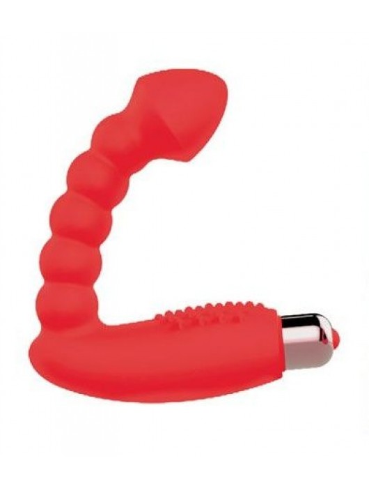 Красный массажер простаты с вибрацией - 10 см. - Bior toys - в Ростове-на-Дону купить с доставкой