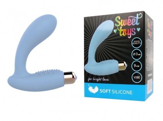 Голубой овальный гладкий вибростимулятор простаты - Bior toys - в Ростове-на-Дону купить с доставкой