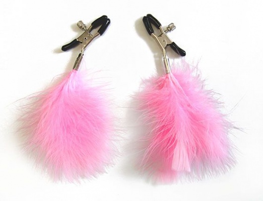 Металлические зажимы на соски с розовым пушком - Bior toys - купить с доставкой в Ростове-на-Дону