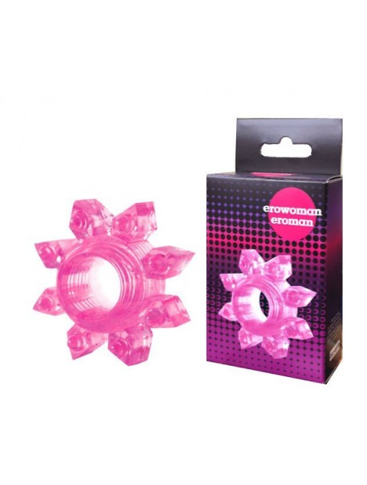 Розовое эрекционное кольцо Cockring star - Erowoman-Eroman - в Ростове-на-Дону купить с доставкой