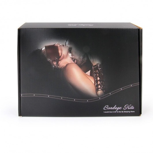 Пикантный черный текстильный набор БДСМ: наручники, оковы, ошейник с поводком, кляп, маска - Bior toys - купить с доставкой в Ростове-на-Дону