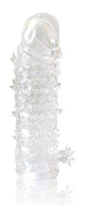 Закрытая прозрачная рельефная насадка Crystal sleeve - 13 см. - Erowoman-Eroman - в Ростове-на-Дону купить с доставкой