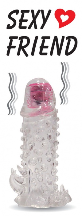Закрытая прозрачная вибронасадка на пенис Sexy Friend - 13,5 см. - Bior toys - в Ростове-на-Дону купить с доставкой