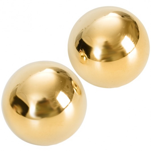 Подарочные вагинальные шарики под золото Ben Wa Balls - Doc Johnson