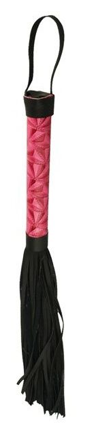Аккуратная плетка с розовой рукоятью Passionate Flogger - 39 см. - Erokay - купить с доставкой в Ростове-на-Дону