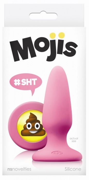 Розовая силиконовая пробка среднего размера Emoji SHT - 10,2 см. - NS Novelties - купить с доставкой в Ростове-на-Дону