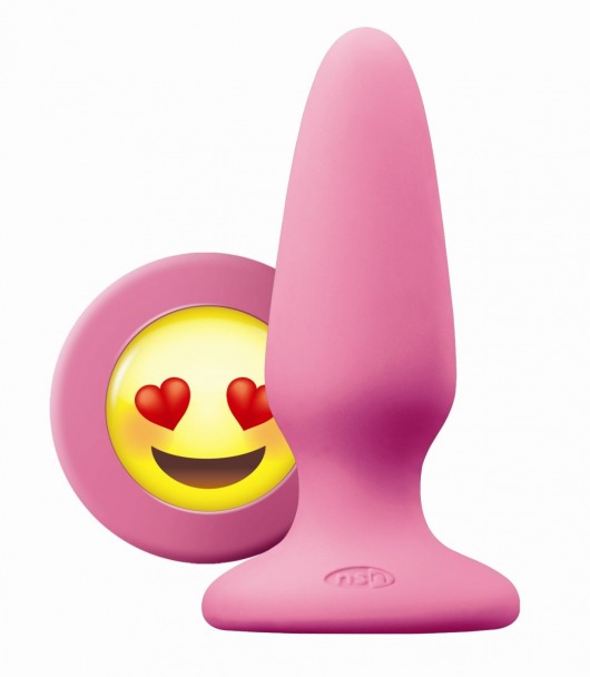 Розовая силиконовая пробка среднего размера Emoji ILY - 10,2 см. - NS Novelties - купить с доставкой в Ростове-на-Дону