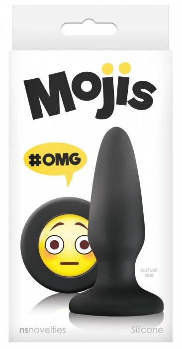 Черная силиконовая пробка среднего размера Emoji OMG - 10,2 см. - NS Novelties - купить с доставкой в Ростове-на-Дону
