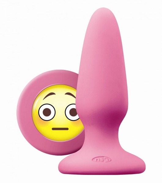 Розовая силиконовая пробка среднего размера Emoji OMG - 10,2 см. - NS Novelties - купить с доставкой в Ростове-на-Дону