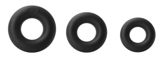 Набор черных колец из мягкого силикона Super Soft Power Rings - NS Novelties - в Ростове-на-Дону купить с доставкой