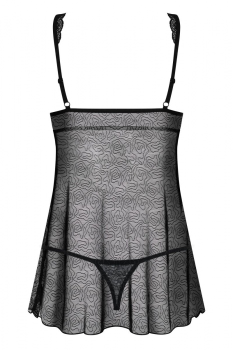 Полупрозрачный беби-долл с атласным бантиком - Obsessive купить с доставкой