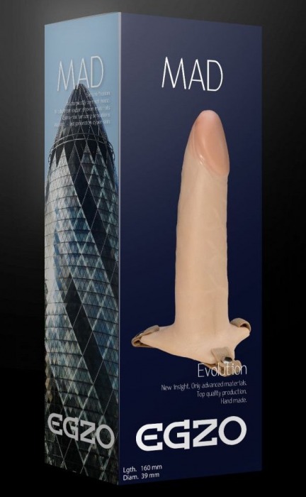 Полый фаллоимитатор MAD на регулируемых ремешках - 16 см. - EGZO - купить с доставкой в Ростове-на-Дону