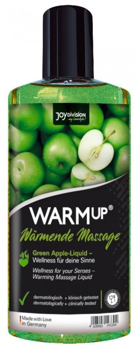 Массажное масло WARMup Green Apple с ароматом яблока - 150 мл. - Joy Division - купить с доставкой в Ростове-на-Дону