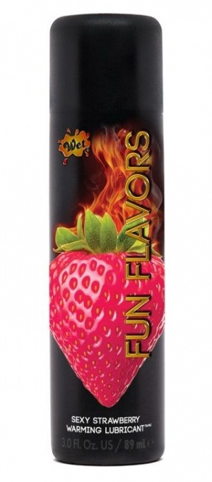 Разогревающий лубрикант Fun Flavors 4-in-1 Seductive Strawberry с ароматом клубники - 121 мл. - Wet International Inc. - купить с доставкой в Ростове-на-Дону