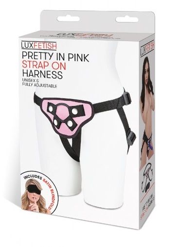 Черно-розовые трусики для страпона - Lux Fetish - купить с доставкой в Ростове-на-Дону