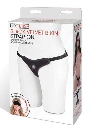 Черные плюшевые трусики для страпона - Lux Fetish - купить с доставкой в Ростове-на-Дону