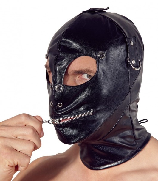 Маска на голову с отверстиями для глаз и рта Imitation Leather Mask - Orion - купить с доставкой в Ростове-на-Дону
