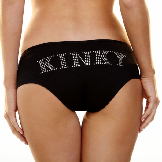 Трусики-слип с надписью стразами Kinky - Hustler Lingerie купить с доставкой