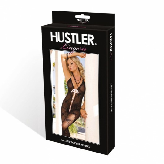 Облегающий комбинезон-чулок со шнуровкой - Hustler Lingerie купить с доставкой