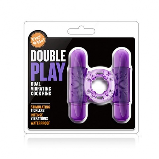 Фиолетовое эрекционное виброкольцо Double Play - Blush Novelties - в Ростове-на-Дону купить с доставкой