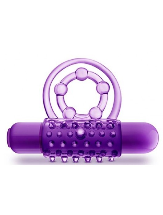 Фиолетовое эрекционное виброкольцо The Player Vibrating Double Strap Cock Ring - Blush Novelties - в Ростове-на-Дону купить с доставкой