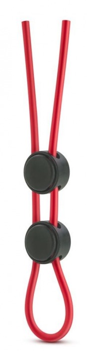 Красное силиконовое лассо на пенис с двумя утяжками Silicone Double Loop Cock Ring - Blush Novelties - в Ростове-на-Дону купить с доставкой
