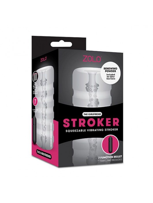 Прозрачный мастурбатор с вибрацией Zolo Girlfriend Squeezable Vibrating Stroker - Zolo - в Ростове-на-Дону купить с доставкой