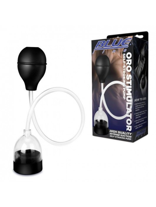 Вакуумный стимулятор головки пениса Oro Stimulator Self-Stroking Pump - BlueLine - в Ростове-на-Дону купить с доставкой