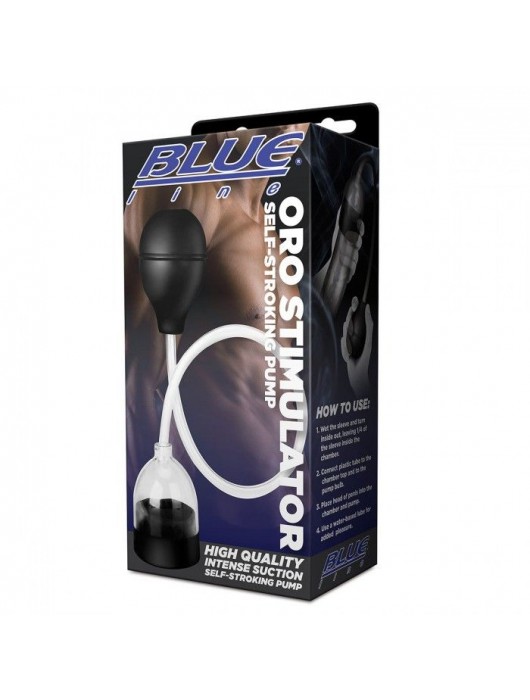 Вакуумный стимулятор головки пениса Oro Stimulator Self-Stroking Pump - BlueLine - в Ростове-на-Дону купить с доставкой