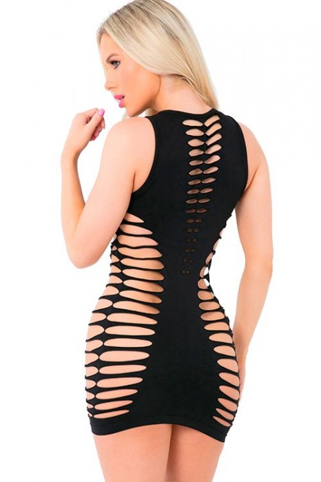 Бесшовное мини-платье с перфорацией - Pink Lipstick купить с доставкой