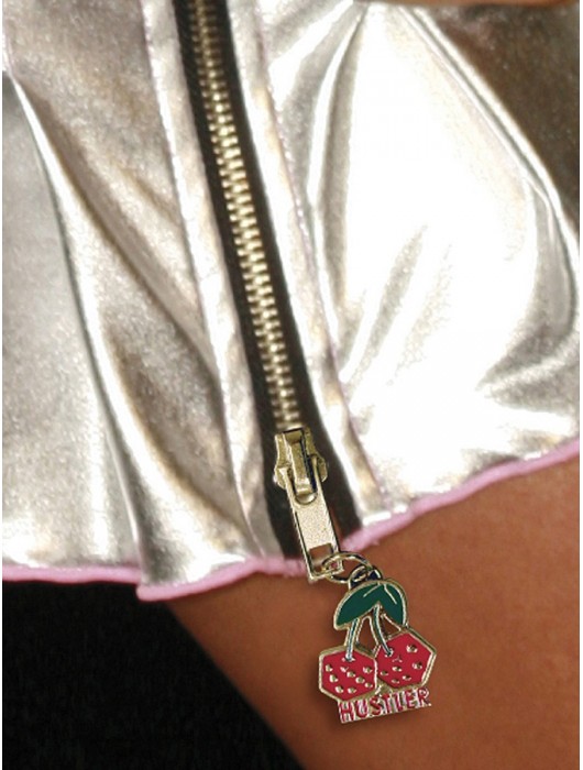 Коротенькая плиссированная юбка цвета металлик с молнией - Hustler Lingerie купить с доставкой