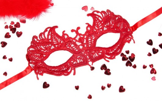 Красная ажурная текстильная маска  Андреа - Bior toys купить с доставкой