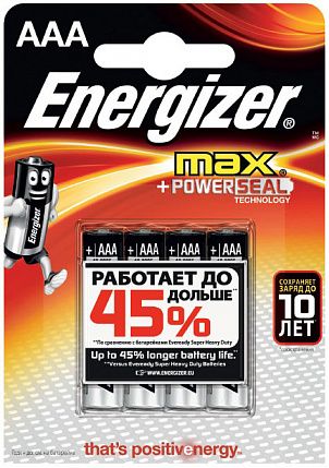 Батарейки Energizer MAX E92/AAA 1,5V - 4 шт. - Energizer - купить с доставкой в Ростове-на-Дону