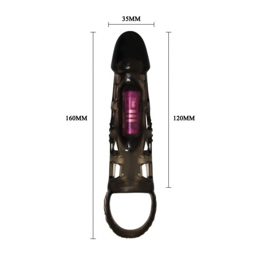 Черная вибронасадка с петлей для мошонки - 16 см. - Bior toys - в Ростове-на-Дону купить с доставкой