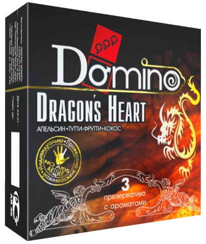 Ароматизированные презервативы Domino Dragon’s Heart  - 3 шт. - Domino - купить с доставкой в Ростове-на-Дону